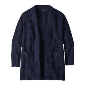 Patagonia Blue Open Front Off Country Cardigan Sweater